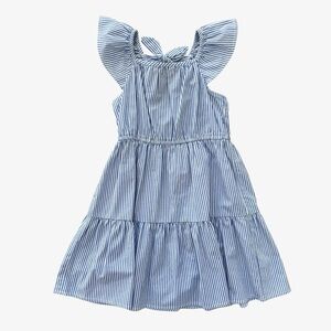 Crewcuts Blue and White Striped Bow-Back Dress 6